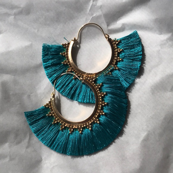 Gold Tassel Earrings - Picture 4 of 4